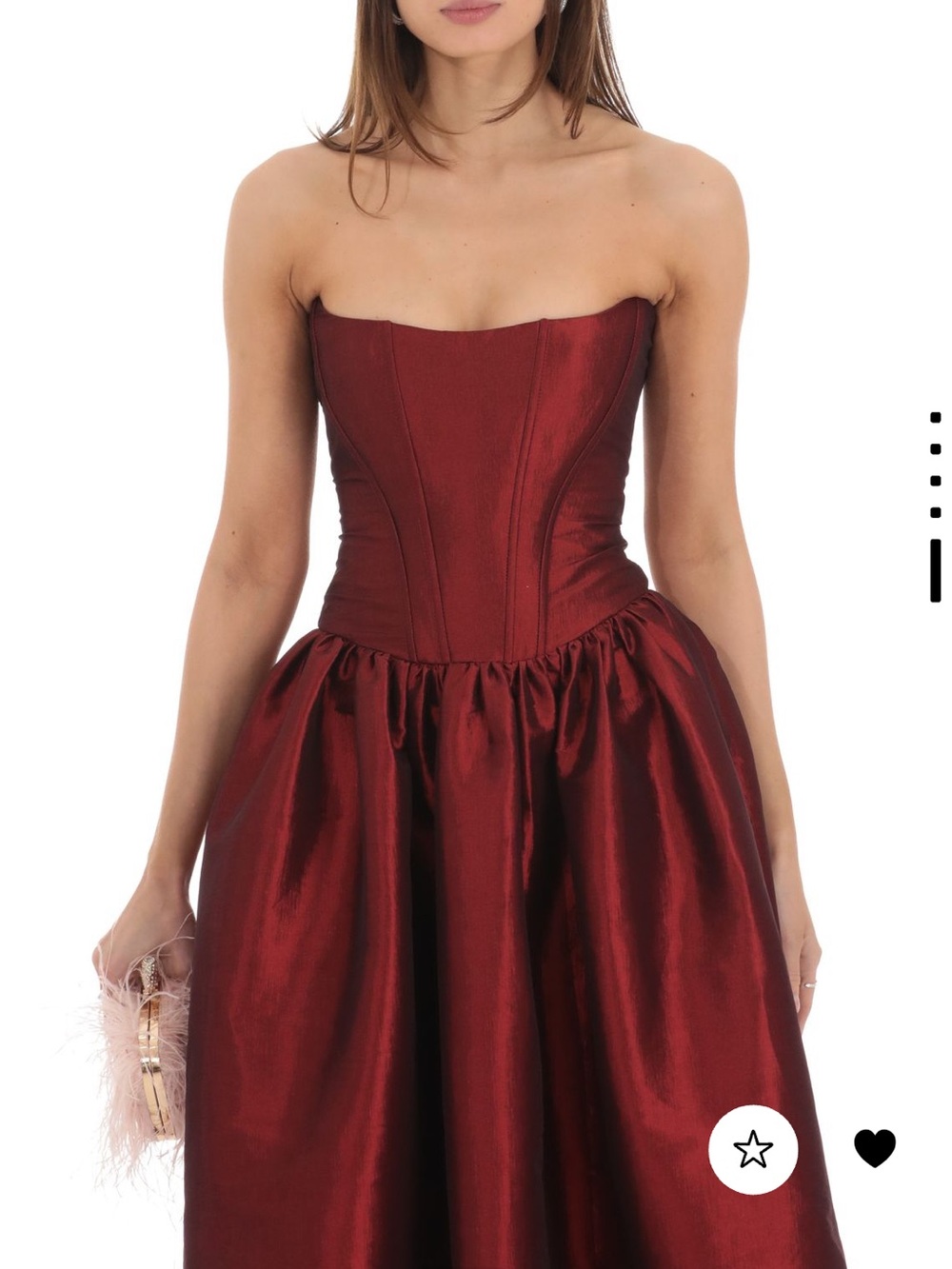Lucy in the Sky Burgundy Corset Satin Dress - Picture 4 of 6